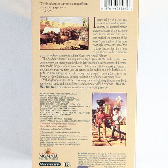 3/$15 HOW THE WEST WAS WON 1962 Double VHS tapes - Picture 6 of 10